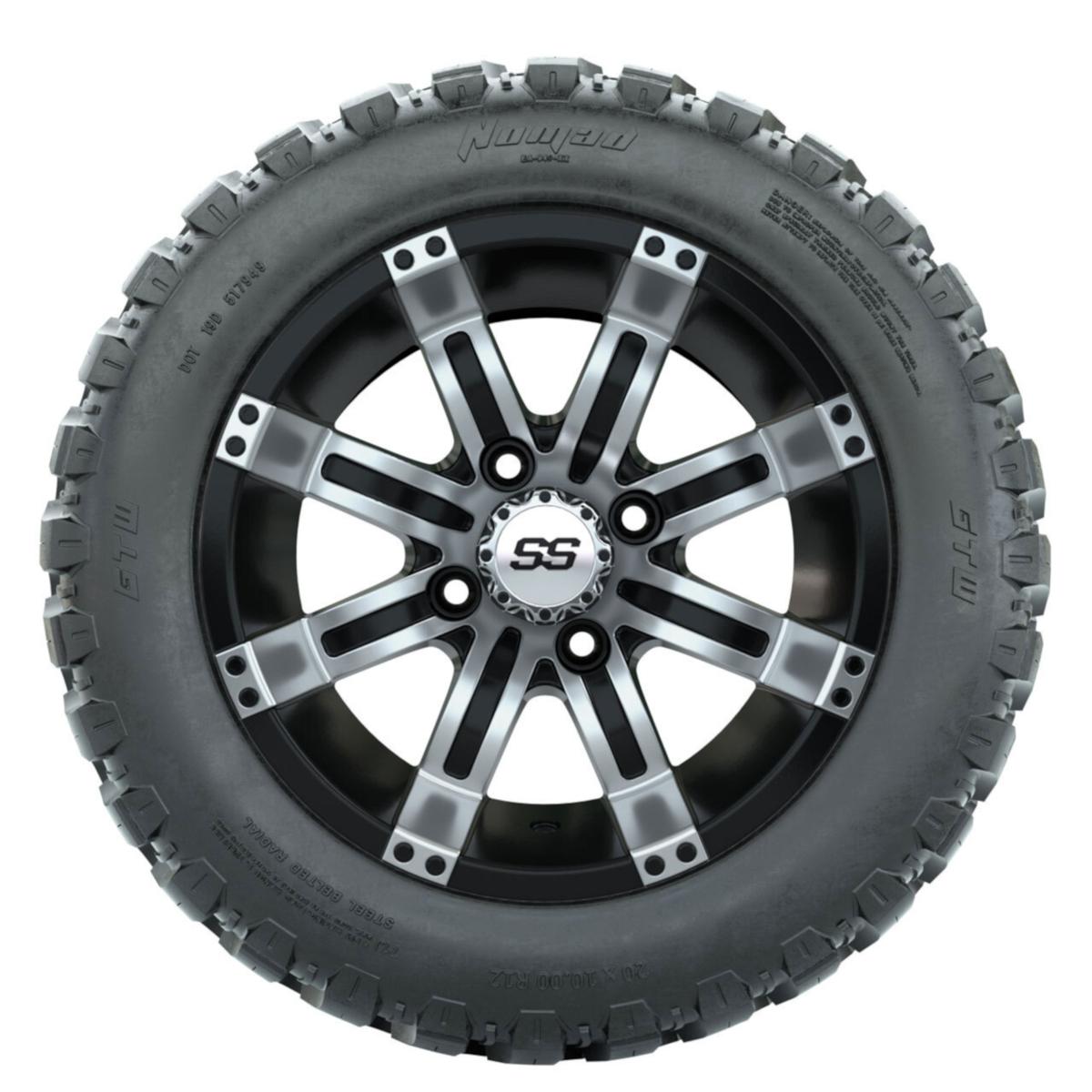 Set of (4) 12 in GTW Tempest Wheels with 20x10-R12 GTW Nomad All-Terrain Tires