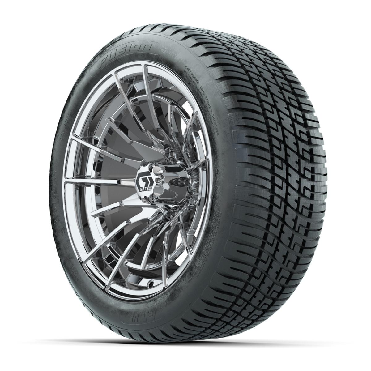 GTW® Boost Chrome 14 in Wheels with 205/30-14 Fusion Street Tires – Full Set