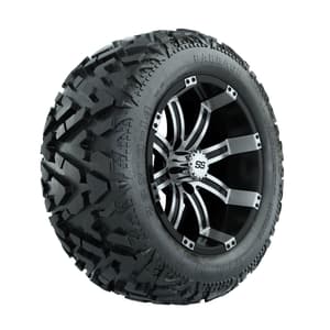 14” GTW Tempest Black and Machined Wheels with 23” Barrage Mud Tires – Set of 4