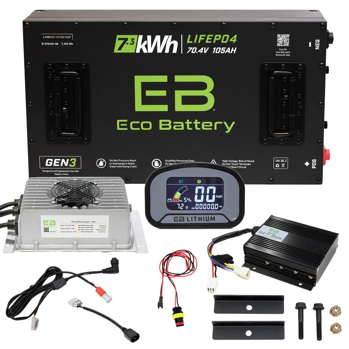 Advanced EV1 2021-2023 Eco Lithium 70v 105Ah GEN3 "AE MCU" Battery Bundle