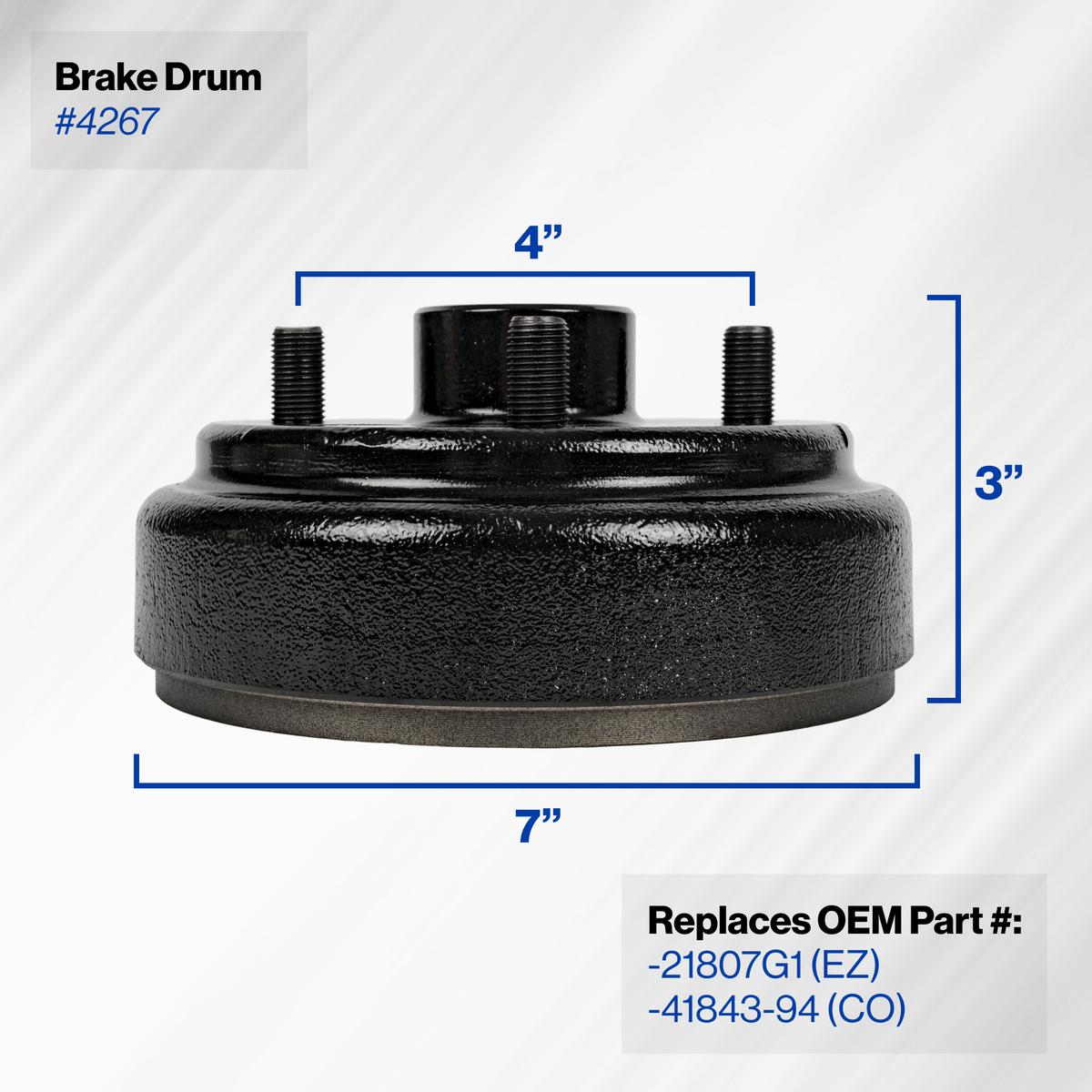 Brake Hub Drum (Years Select EZGO & Columbia Models)