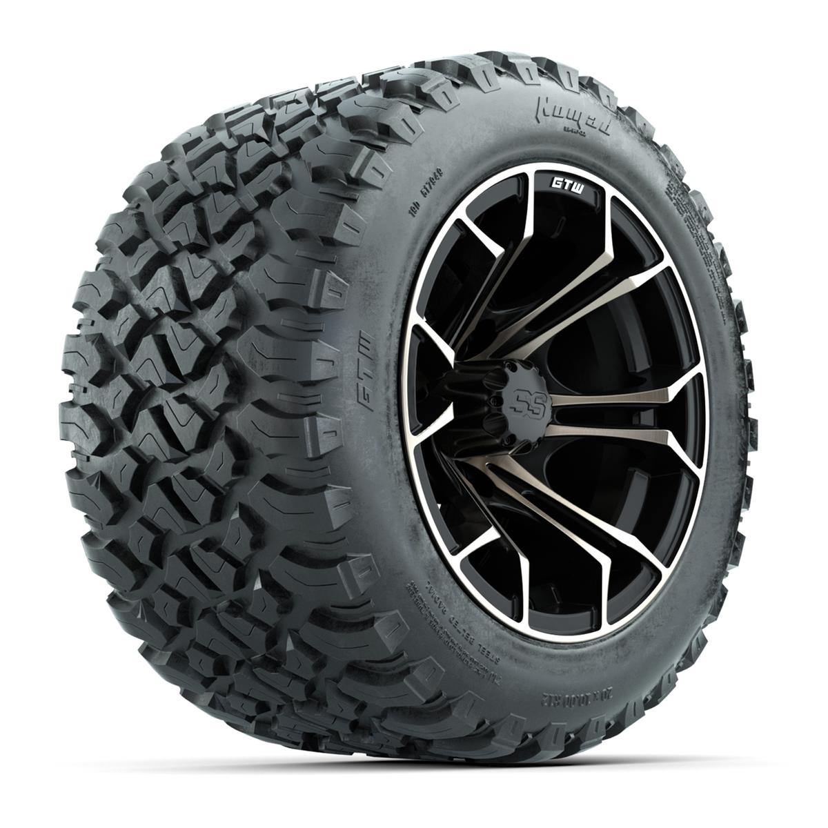 GTW&reg; Spyder Matte Black/Bronze 12 in Wheels with 20X10-12 Nomad Steel Belt Radial All-Terrain Tires – Full Set