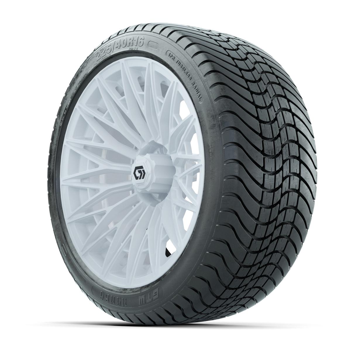 GTW&reg; Blur Gloss White 16 in Wheels with 225/40-R16 Mamba Street Tires - Full Set