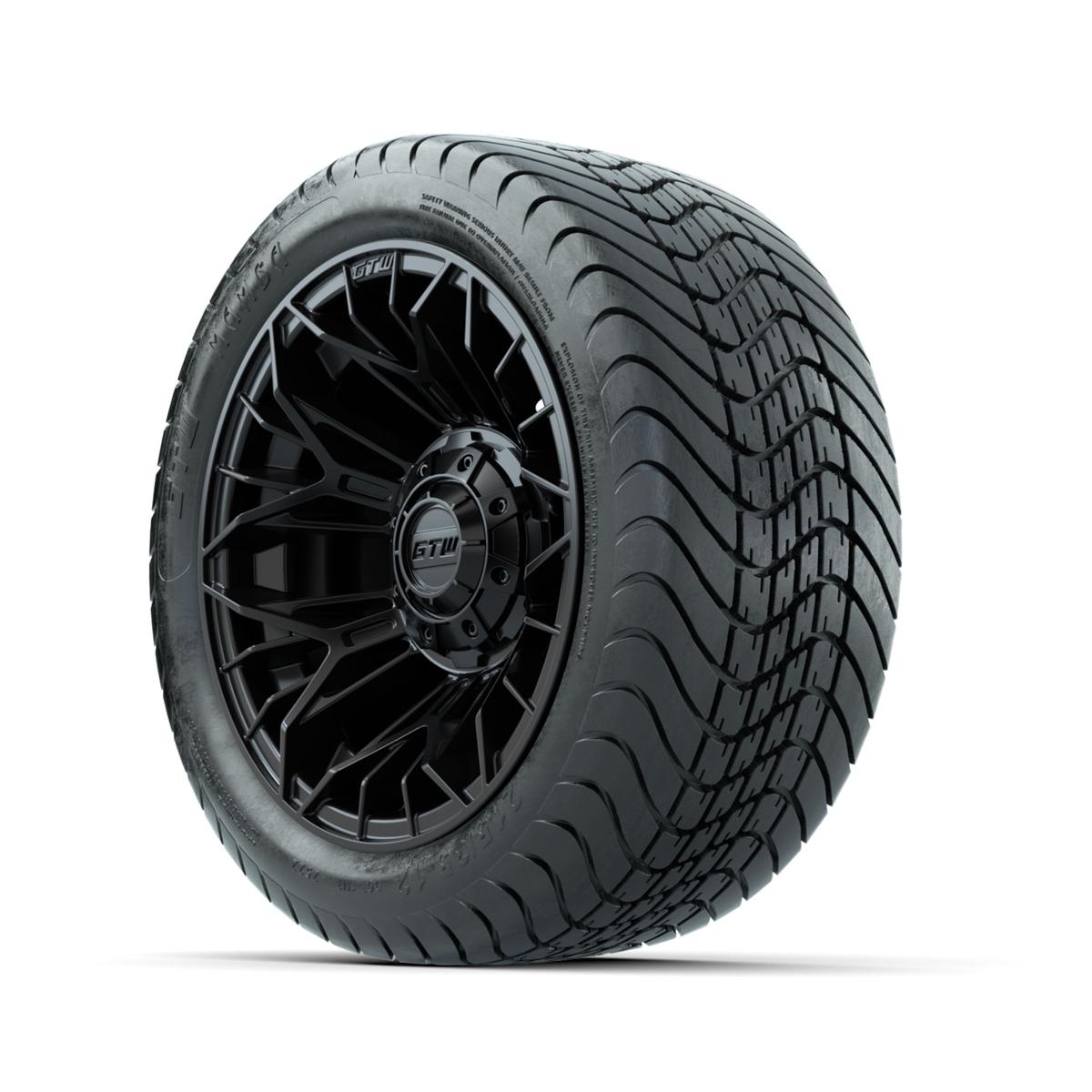 Set of (4) 12 in GTW® Stellar Black Wheels with 215/35-12 Mamba Street Tires