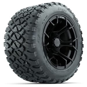 GTW Spyder Matte Black 12 in Wheels with 20x10-R12 GTW Nomad All-Terrain Tires – Full Set