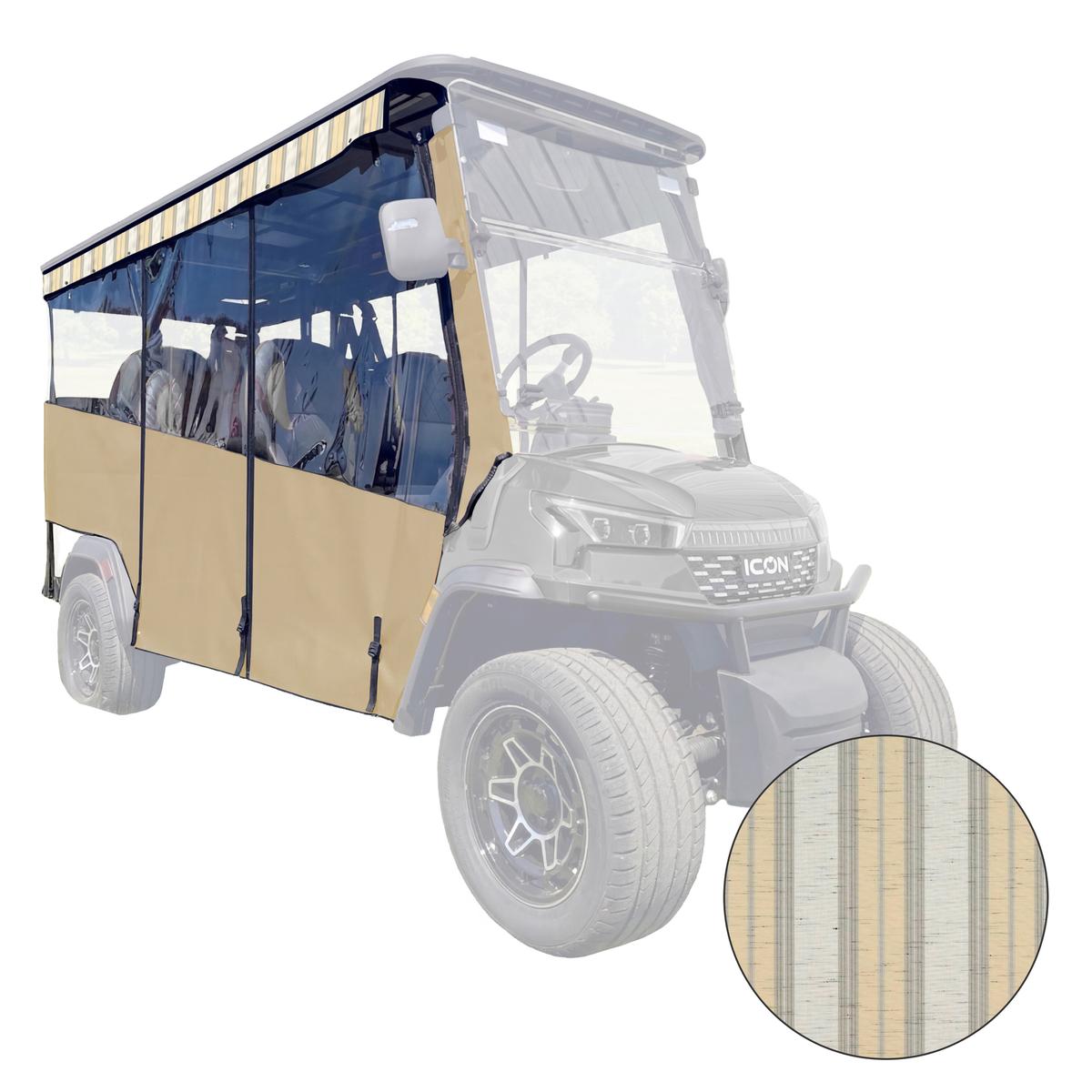RedDot 6-Passenger Linen Track Style Enclosure with Grey Beige Chip Fancy Valance for ICON i60LX (Years 2026-Up)
