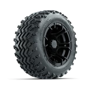 GTW Spyder Matte Black 10 in Wheels with 18x9.50-10 Rogue All Terrain Tires – Full Set