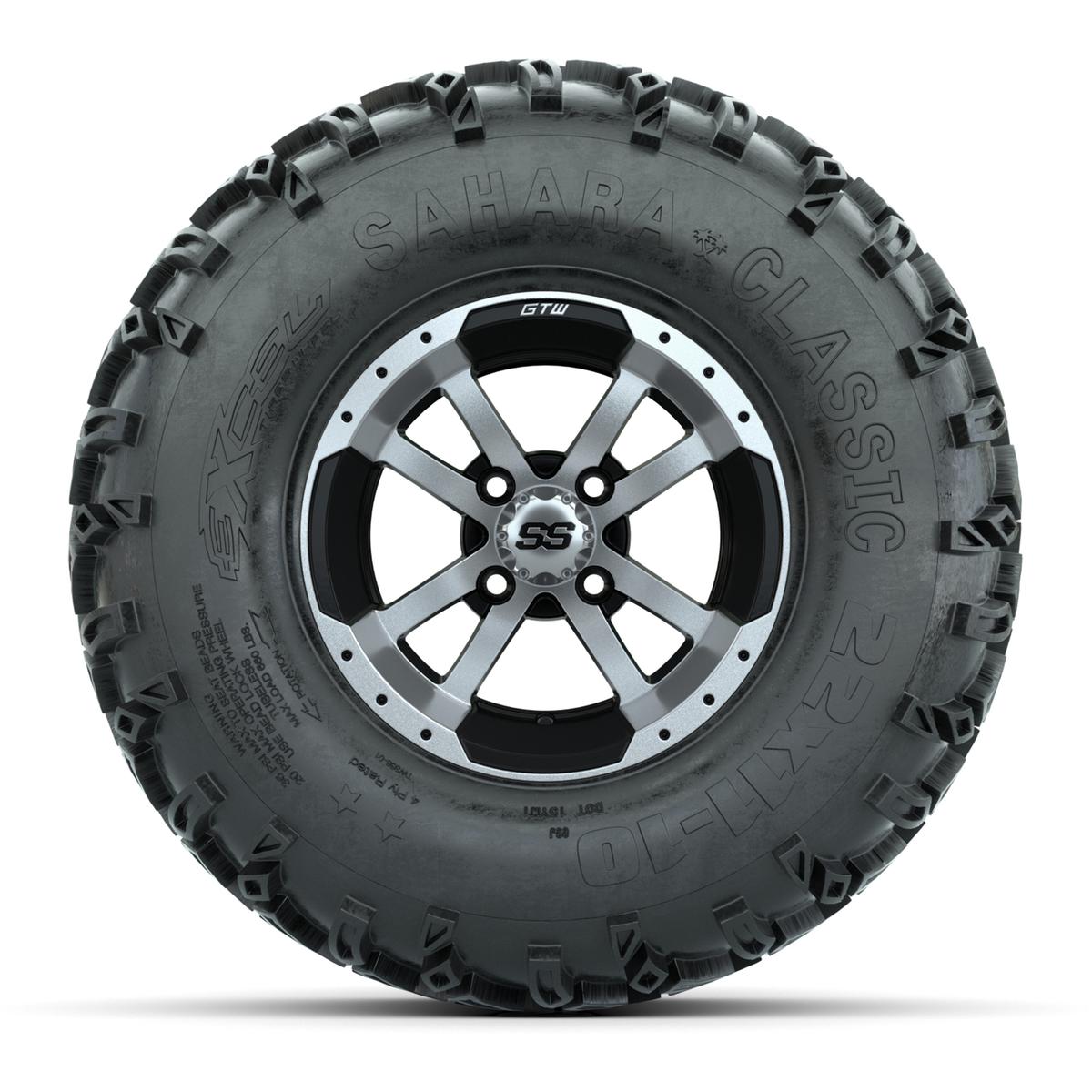 12” GTW Pursuit Black/Machined Wheels with Predator All-Terrain  Tires – Set of 4