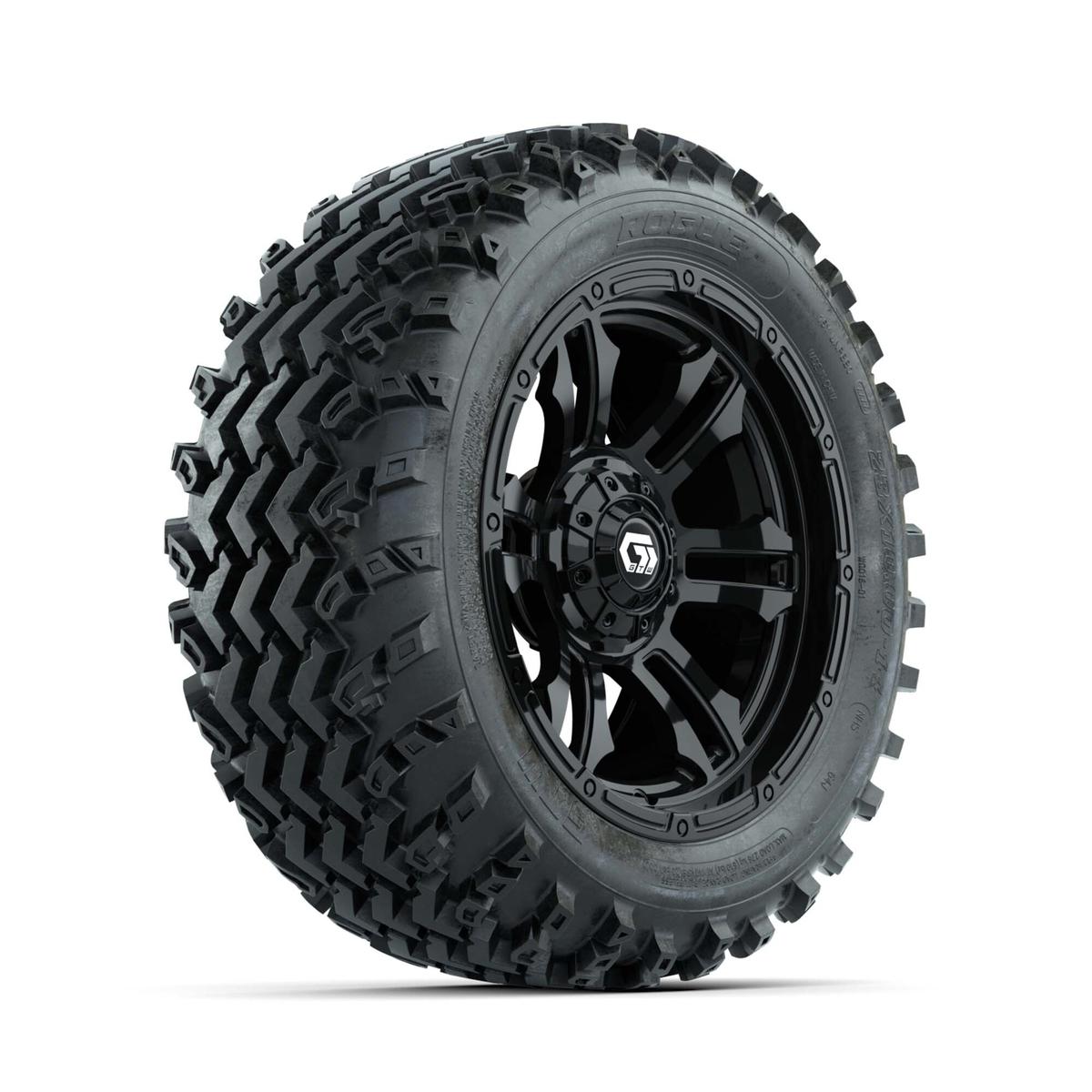 GTW&reg; Shogun Gloss Black 14 in Wheels with 23X10.00-14 Rogue All-Terrain Tires – Full Set
