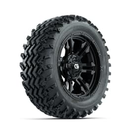 GTW&reg; Shogun Gloss Black 14 in Wheels with 23X10.00-14 Rogue All-Terrain Tires – Full Set