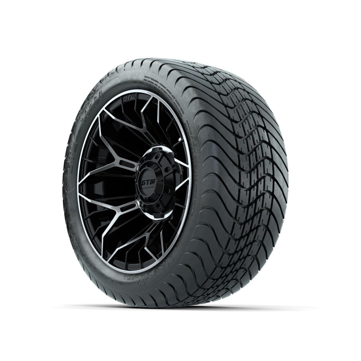 Set of (4) 12 in GTW® Stellar Machined & Black Wheels with 215/35-12 Mamba Street Tires