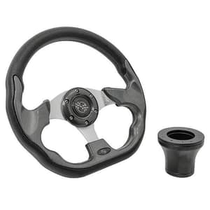 2004-Up Club Car Precedent - GTW Carbon Fiber Racer Steering Wheel with Black Adaptor