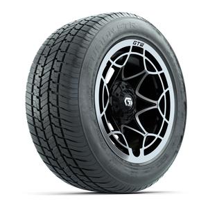 GTW&reg; Nexus Gloss Black and Silver 14 in Wheels with 255/50-R14 Fusion STR DOT Approved Street Tires - Full Set