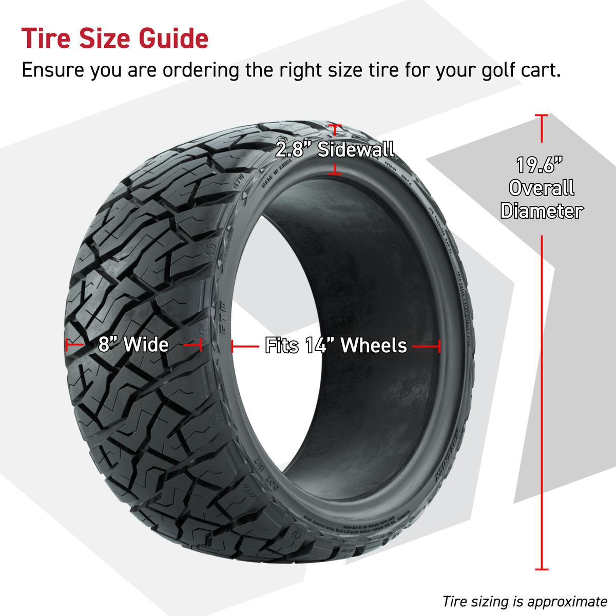 GTW&reg; Spyder Silver Brush 14 in Wheels with 205/35-R14 Maverick Low-Profile All-Terrain Tires – Full Set