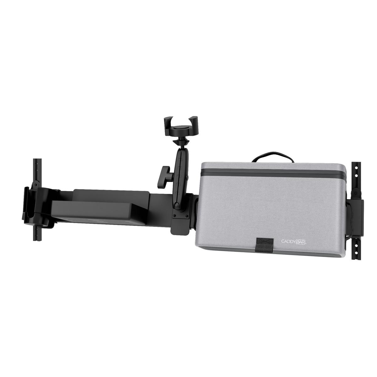 CADDYBAR&#8482; with One Tray, One Mobile Device Holder, One Cooler, and One Oversized Cup Holder Bundle