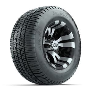 GTW Vampire Black and Machined 10 in Wheels with 18in Fusion Street Tires – Set of 4