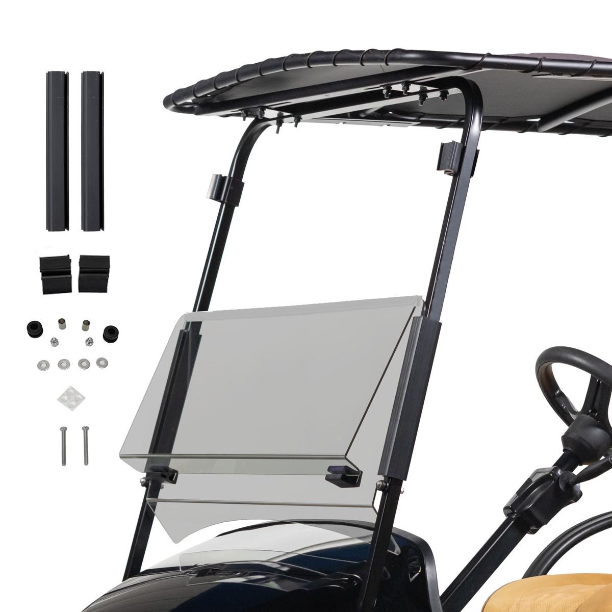 1994-13 EZGO TXT - Red Dot Tinted Impact-Resistant Bolt-On Folding Windshield