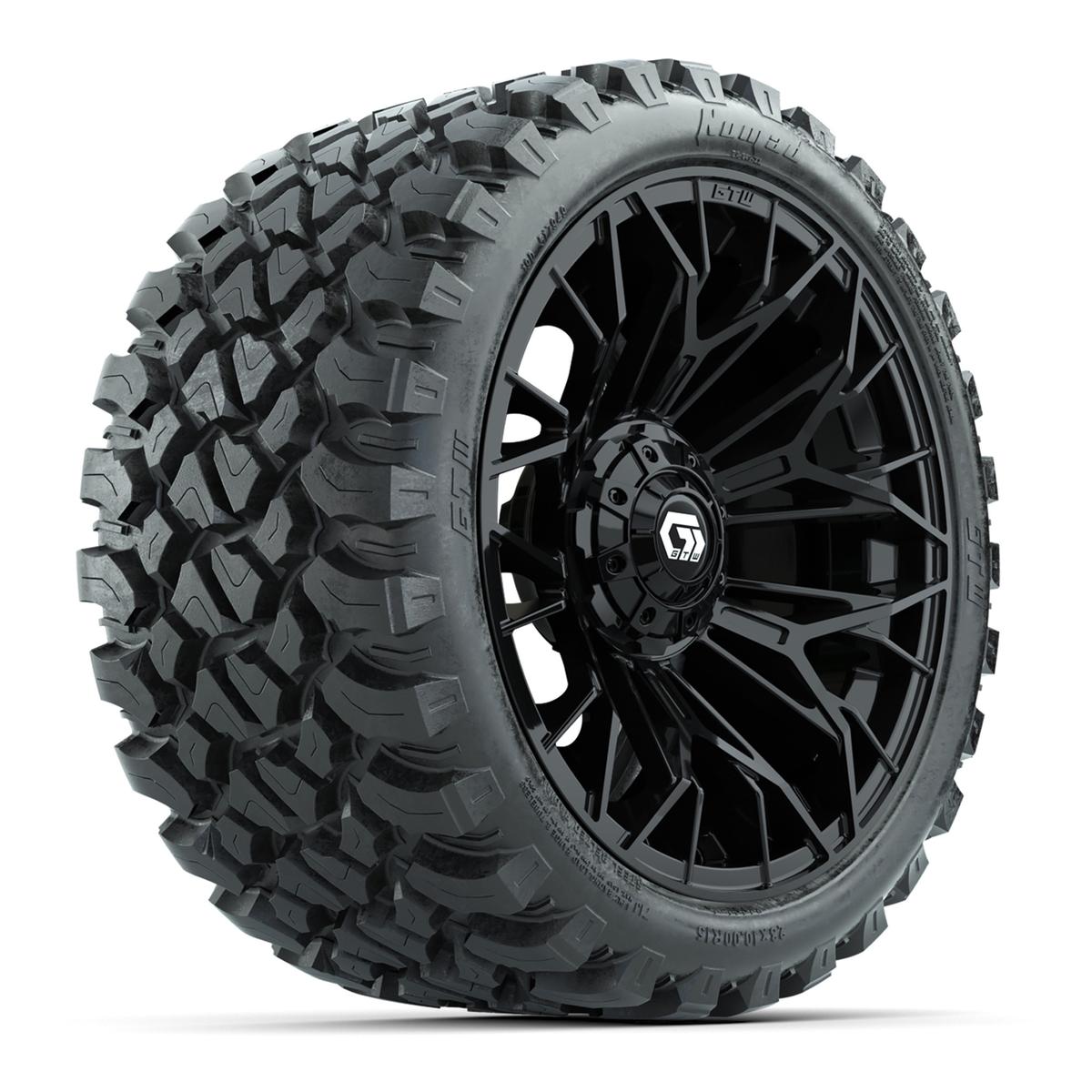 Set of (4) 15 in GTW® Stellar Black Wheels with 23x10-R15 Nomad All-Terrain Tires