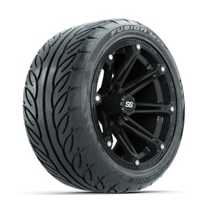 GTW Element Black 14 in Wheels with 225/40-R14 Fusion GTR Street Tires – Full Set