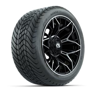 Set of (4) 14 in GTW® Stellar Machined & Black Wheels with 225/30-14 Mamba Street Tire