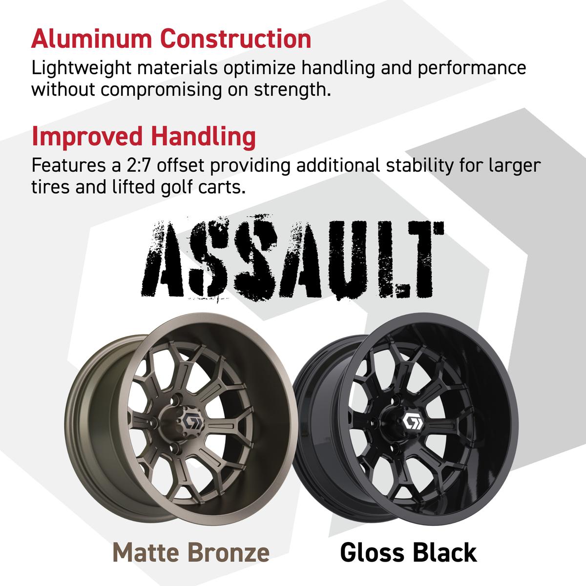 GTW&reg; Assault Matte Bronze 14 in Wheels with 23X10-14 Predator All-Terrain Tires - Full Set