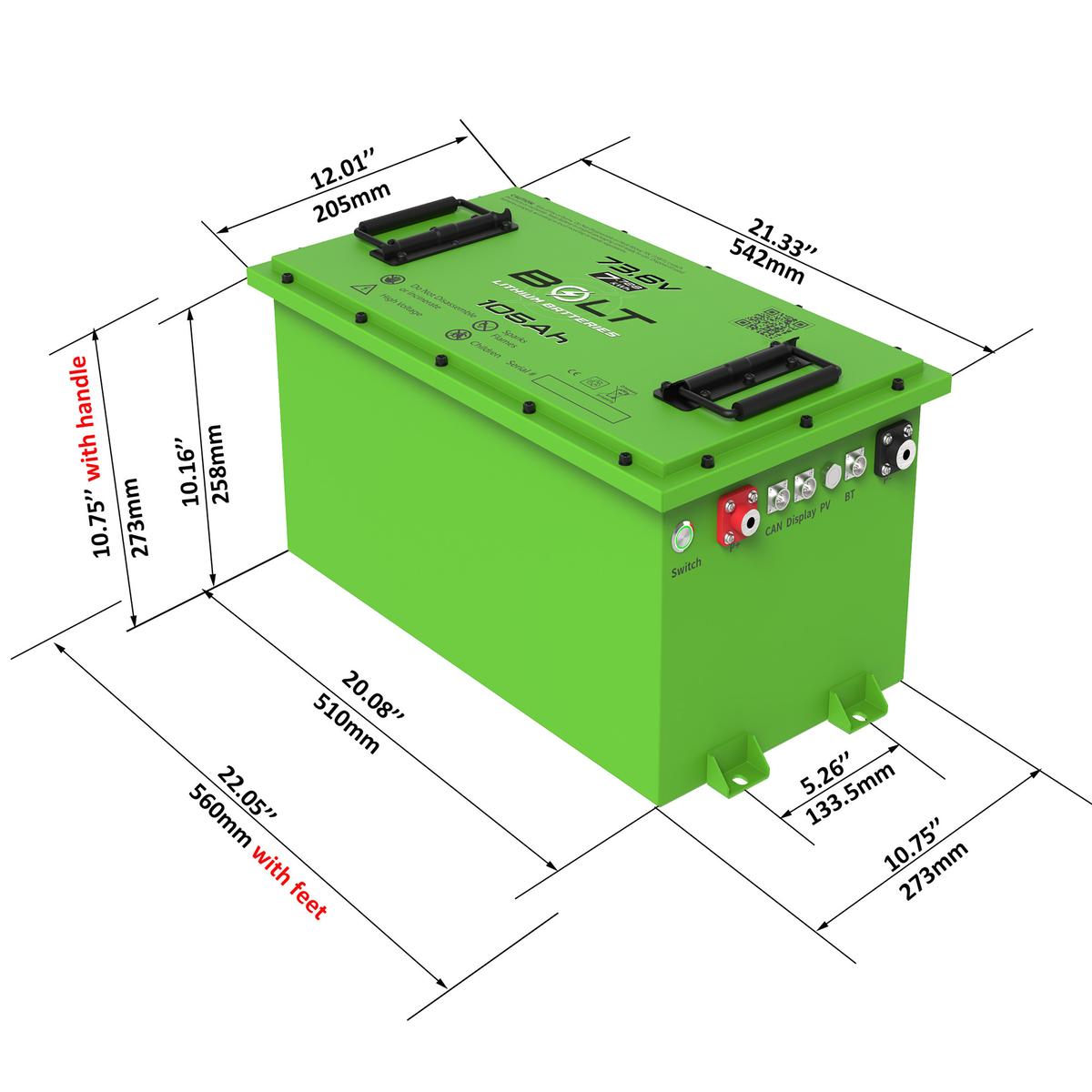 Bolt Energy Bad Boy Buggies 74V 74V 105AH Heated Standard Battery Kit