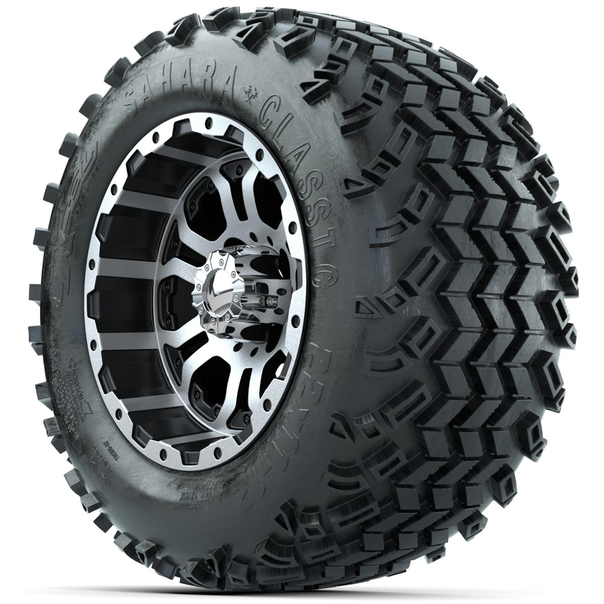 Set of (4) 12 in GTW Omega Wheels with 22x11-12 Sahara Classic All-Terrain Tires