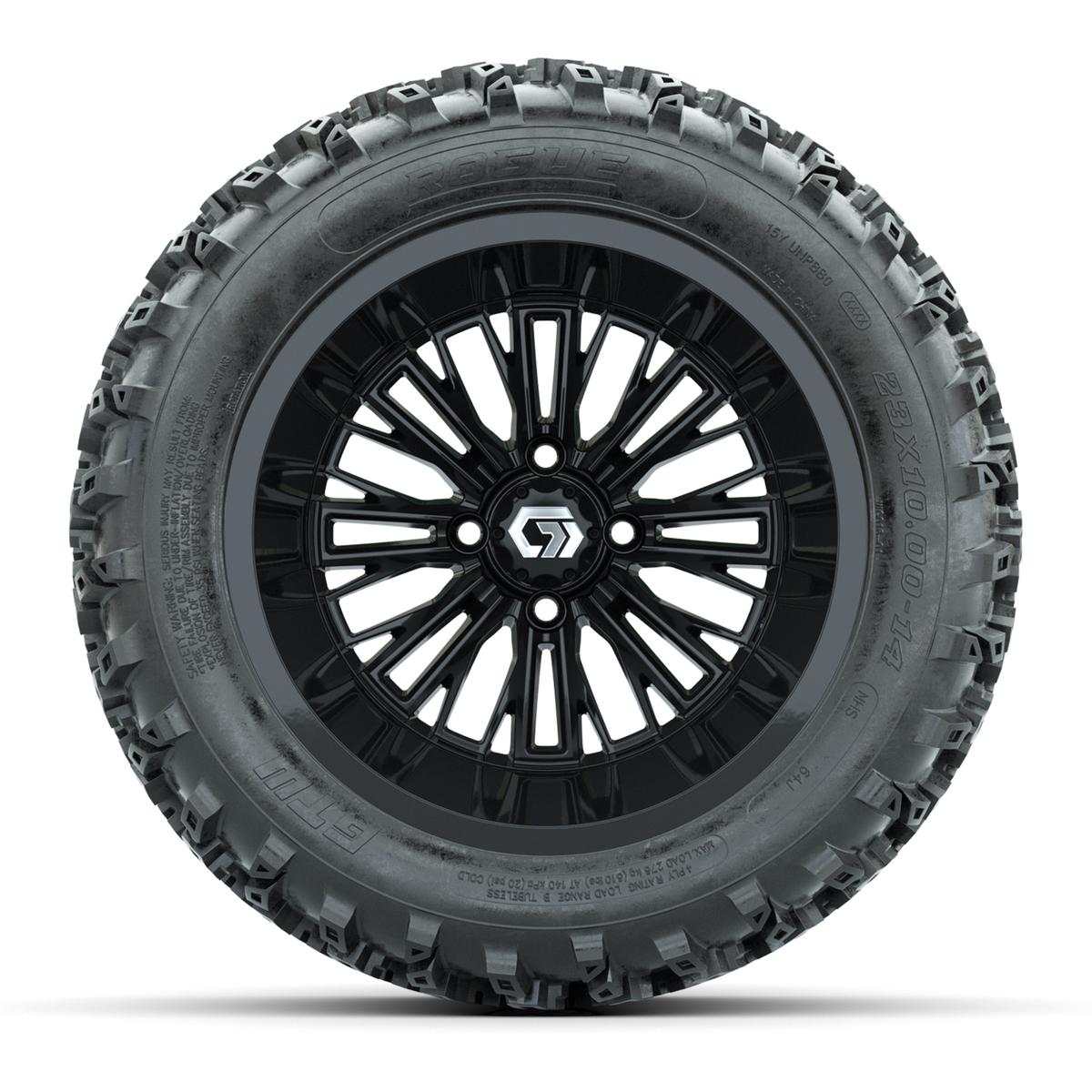 GTW&reg; Viper Gloss Black 14 in Wheels with 23X10-R14 Rogue All-Terrain Tires - Full Set