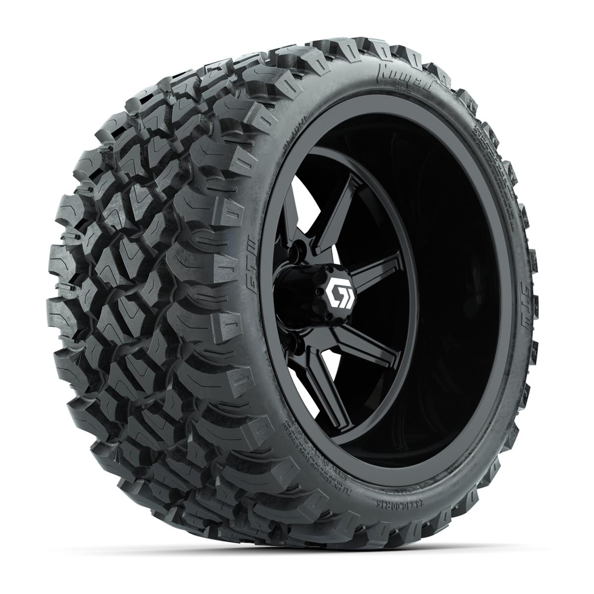GTW&reg; Reaper Gloss Black 15 in Wheels with 23X10-R15 Nomad Steel Belted Radial All-Terrain Tires - Full Set