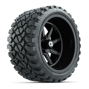 GTW&reg; Reaper Gloss Black 15 in Wheels with 23X10-R15 Nomad Steel Belted Radial All-Terrain Tires - Full Set