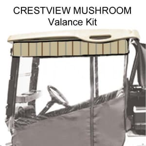 Red Dot Chameleon Valance With Crestview Mushroom Sunbrella Fabric For Yamaha Drive2 (Years 2017-Up)
