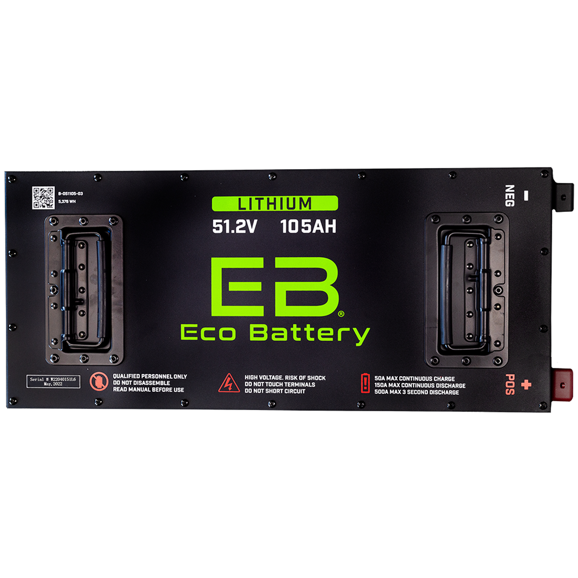 KIT, BATTERY W/15A CHARGER, ECOBATTERY 51V 105AH - SKINNY - Nivel Parts