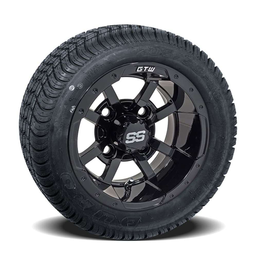 GTW Storm Trooper Black Wheels with 18in Fusion DOT Approved Street Tires - 10 Inch