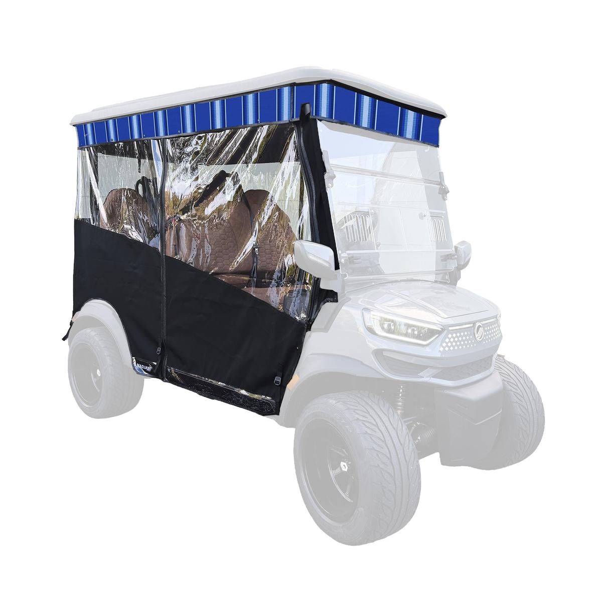 RedDot Black/Pacific Blue Fancy Single Track Enclosure for MadJax&reg; Ascent with 4-Forward Facing Seats