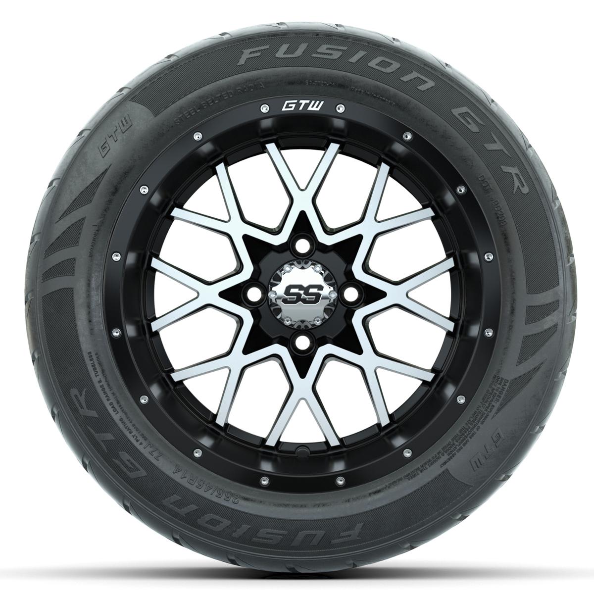 Set of (4) 14 in GTW Vortex Wheels with 255/45-R14 Fusion GTR Street Tires