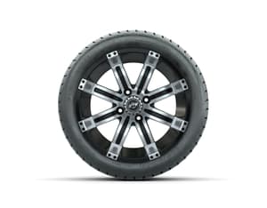 14” GTW Tempest Black and Machined Wheels with GTW Mamba Street Tires – Set of 4