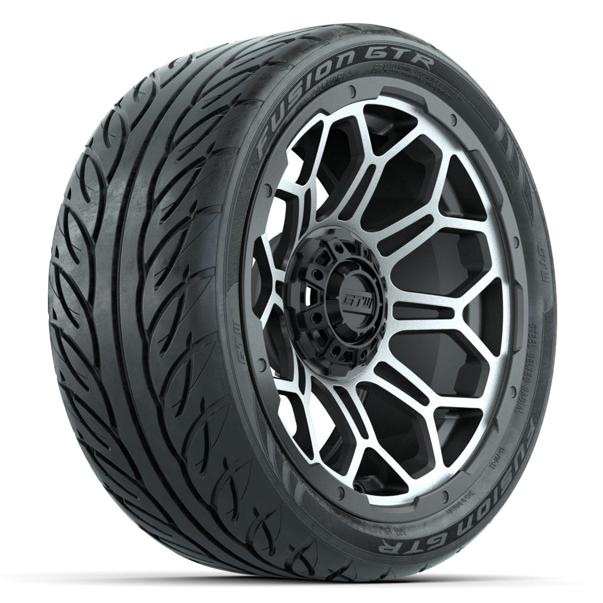 Set of (4) 14 in GTW Bravo Wheels with 205/40-R14 Fusion GTR Steel Belted Street Tires