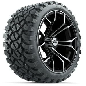 GTW Spyder Machined/Black 15 in Wheels with 23x10-R15 Nomad All-Terrain Tires – Full Set