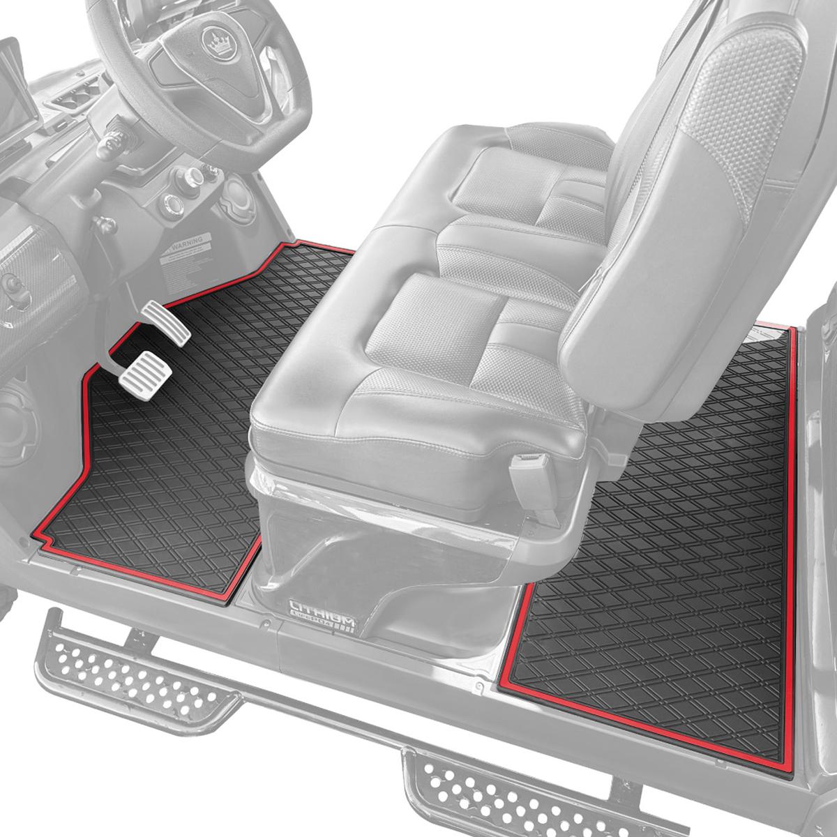 Xtreme Front & Two Middle Floor Mats for Evolution D5 Ranger & Maverick – Black/Red