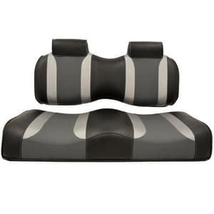 Madjax Tsunami Black–Liquid Silver w/ Lagoon Gray Club Car Front Seat Cushions