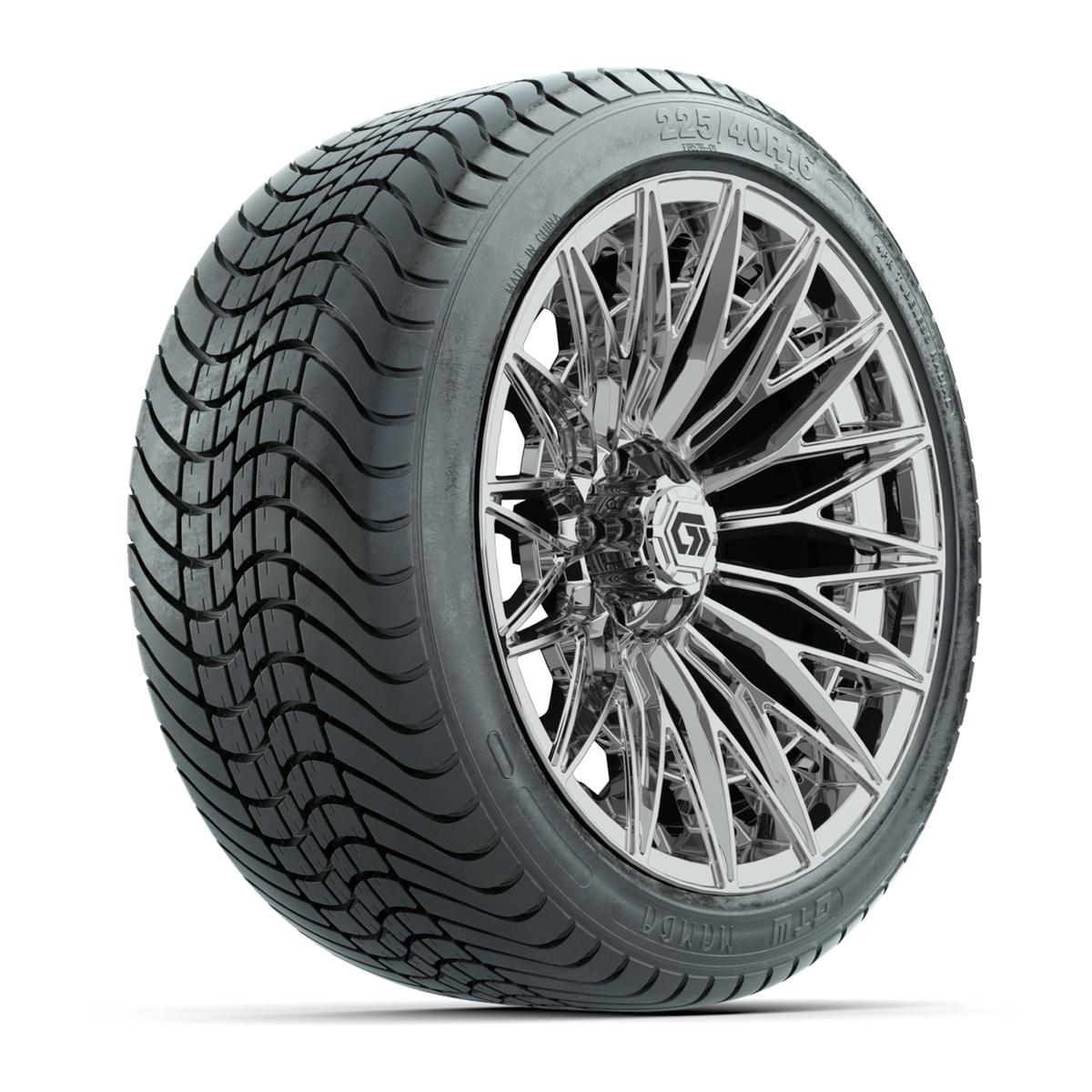 GTW&reg; Blur Chrome 16 in Wheels with 225/40-R16 Mamba Street Tires - Full Set