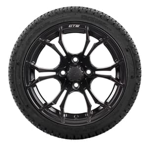 12” GTW Spyder Matte Black Wheels with 18” Fusion Street Tires – Set of 4