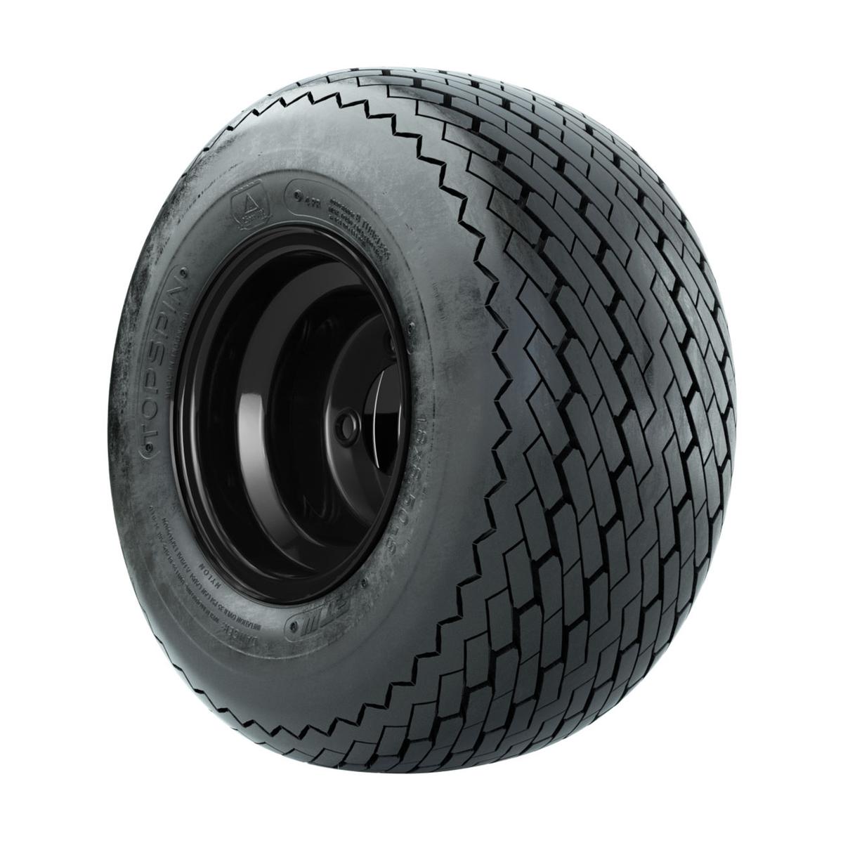 8” GTW&reg; Topspin Tire & Black Steel Wheel Assembly