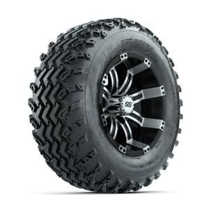GTW Tempest Machined/Black 12 in Wheels with 23x10.00-12 Rogue All Terrain Tires – Full Set