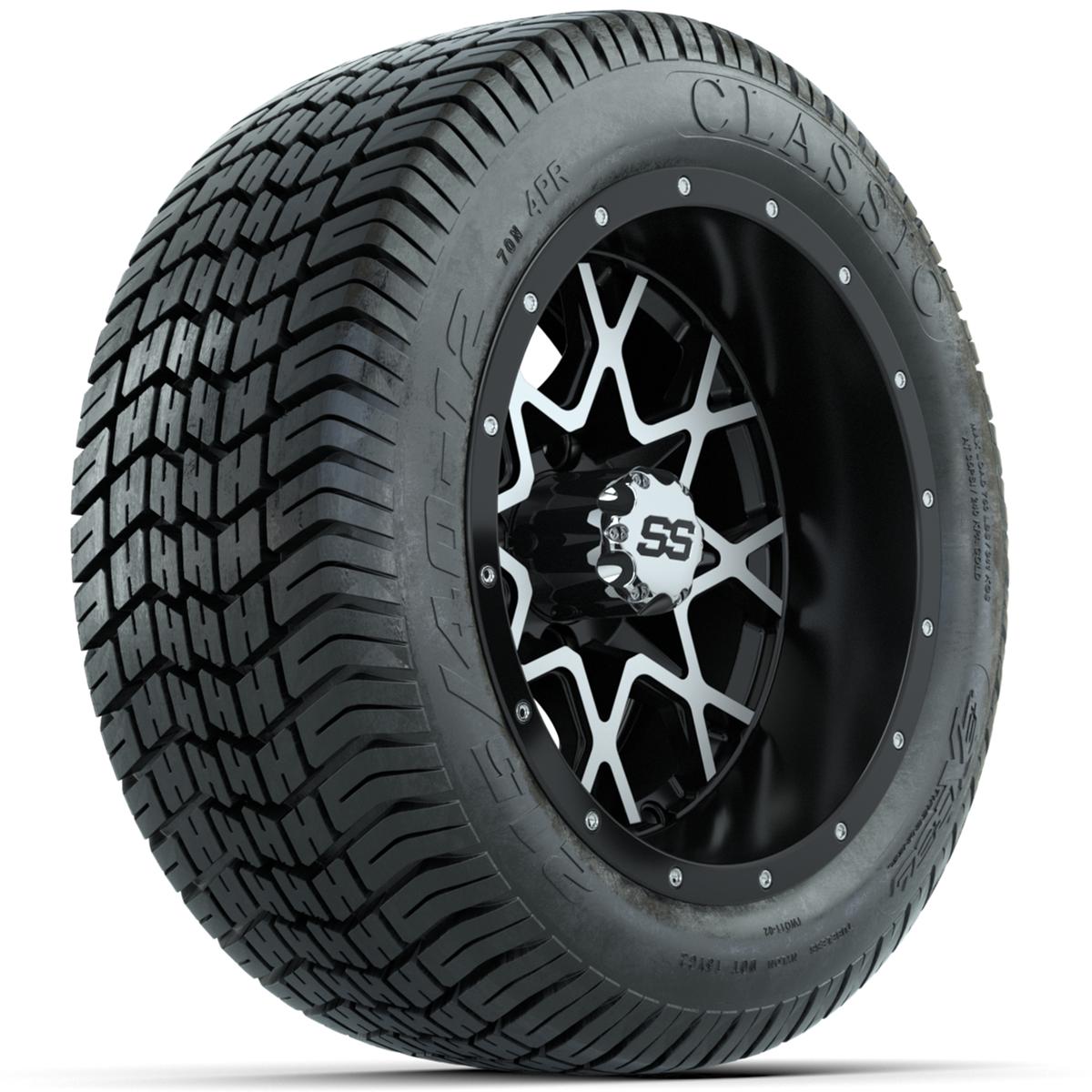 Set of (4) 12 in GTW Vortex Wheels with 215/40-12 Excel Classic Street Tires