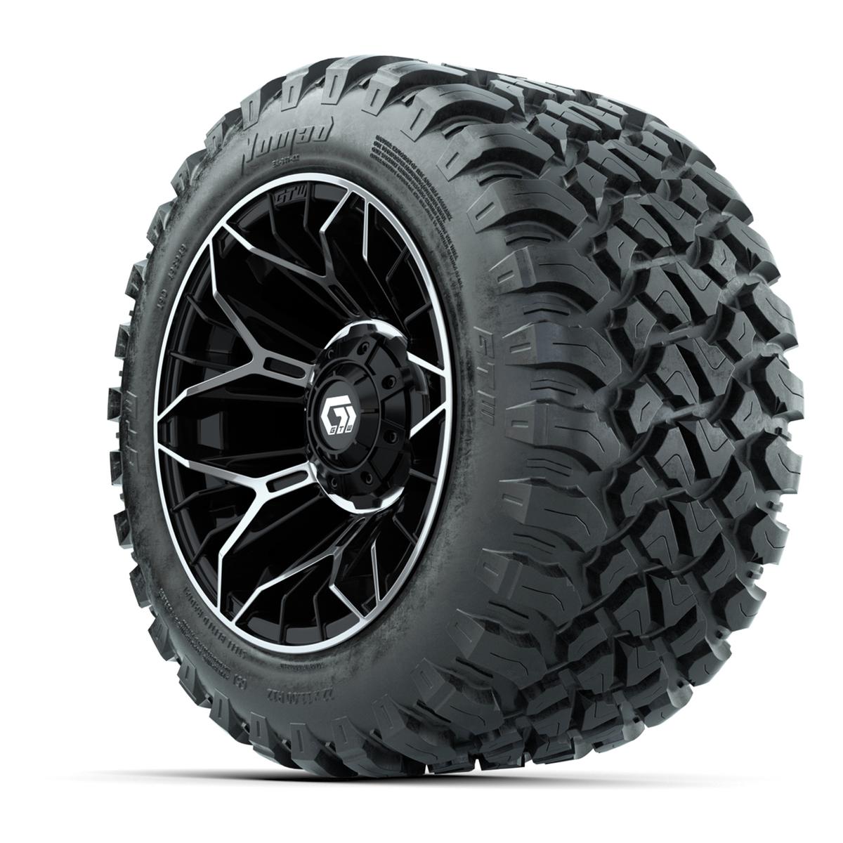 Set of (4) 12 in GTW® Stellar Machined & Black Wheels with 22x11-R12 Nomad All-Terrain Tires
