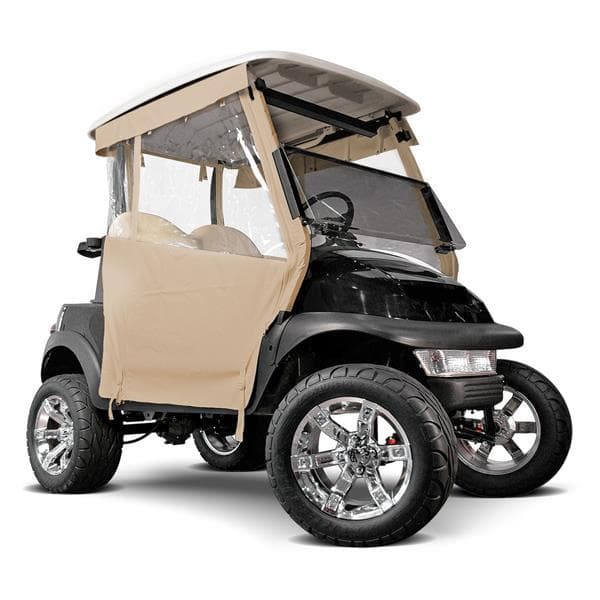 RedDot Club Car DS Beige 3-Sided Track-Style Enclosure w/Full Back & Hooks (Years 2000-Up)