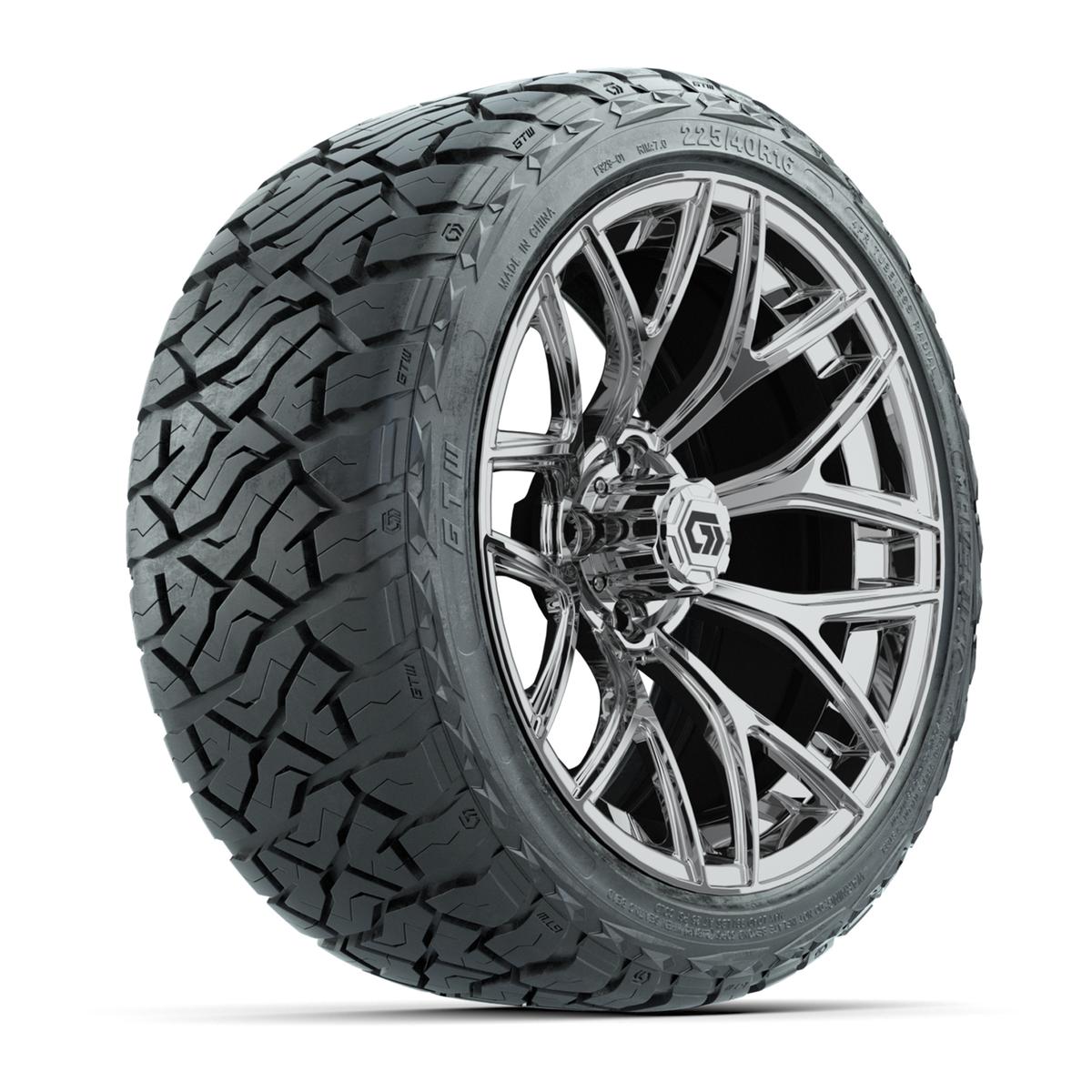 GTW&reg; Monaco Chrome 16 in Wheels with 225/40-R16 Maverick Hybrid Tires - Full Set
