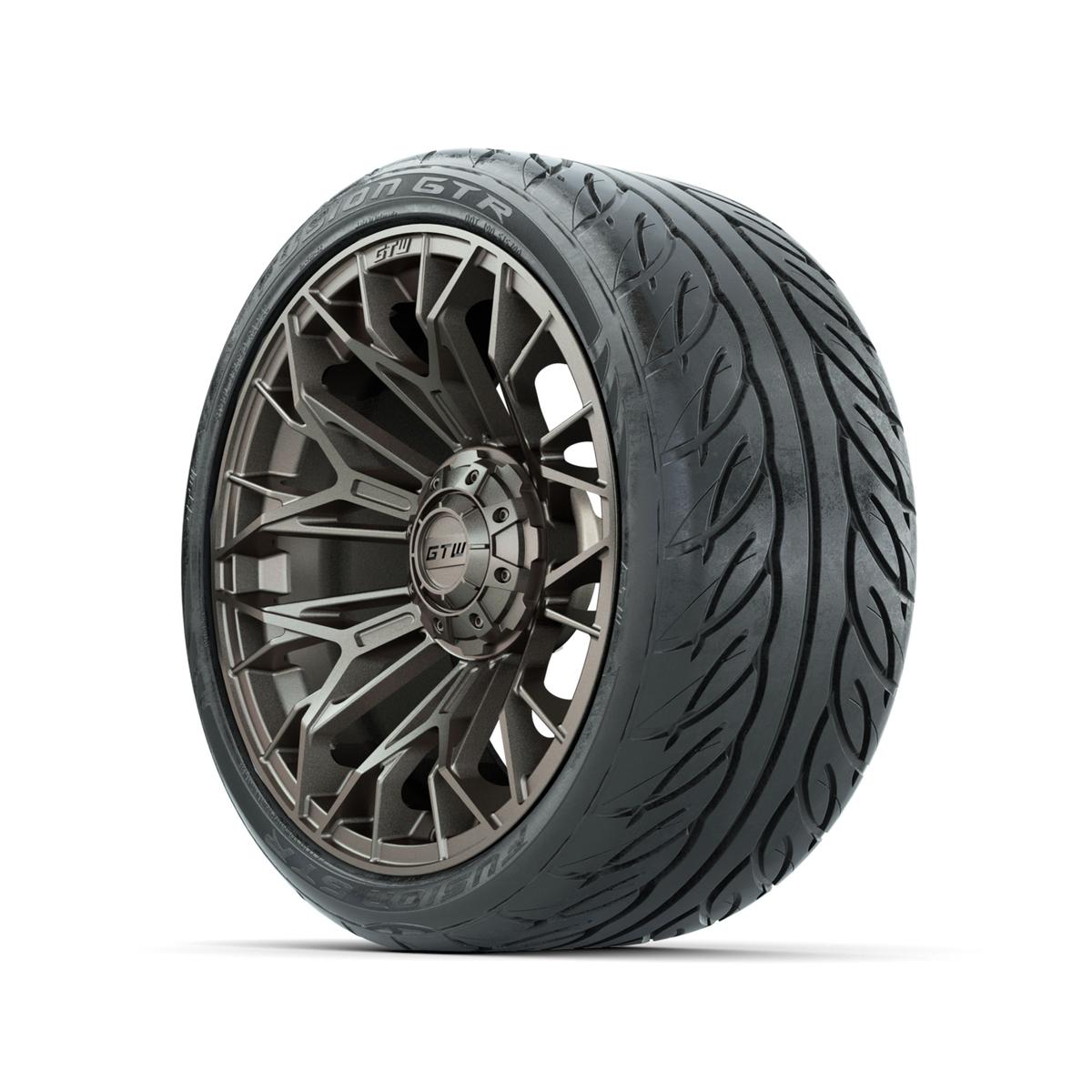 Set of (4) 15 in GTW® Stellar Matte Bronze Wheels with 215/40-R15 Fusion GTR Street Tires