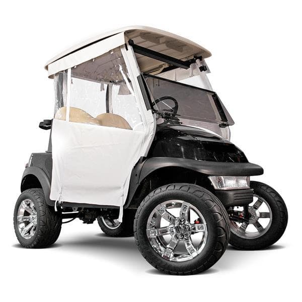RedDot Club Car DS White 3-Sided Track-Style Enclosure w/Full Back & Hooks (Years 2000-Up)
